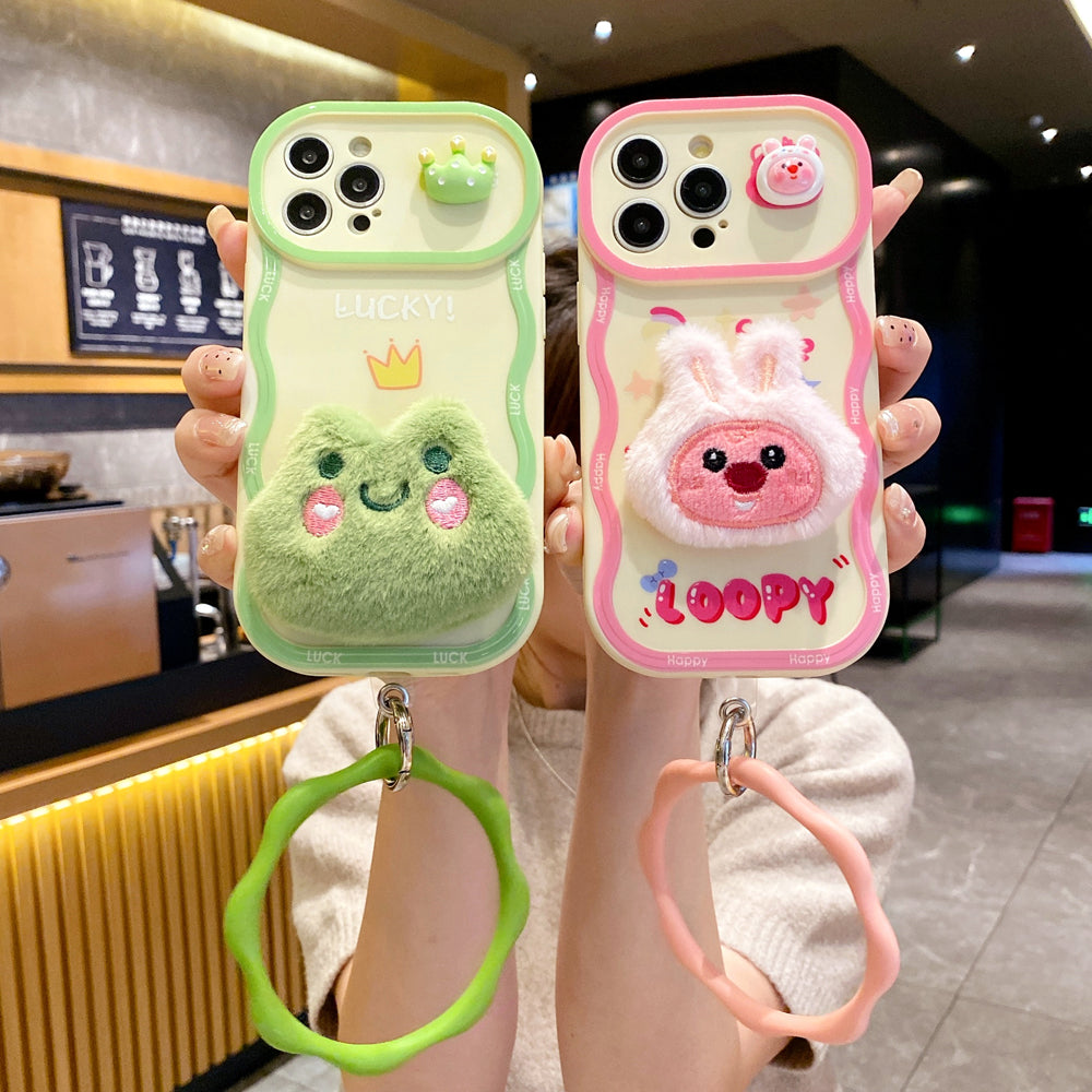 Fur Cartoon Wave Style Color Printing TPU (Soft) Camera Protection Phone Case - iPhone 15 Pro