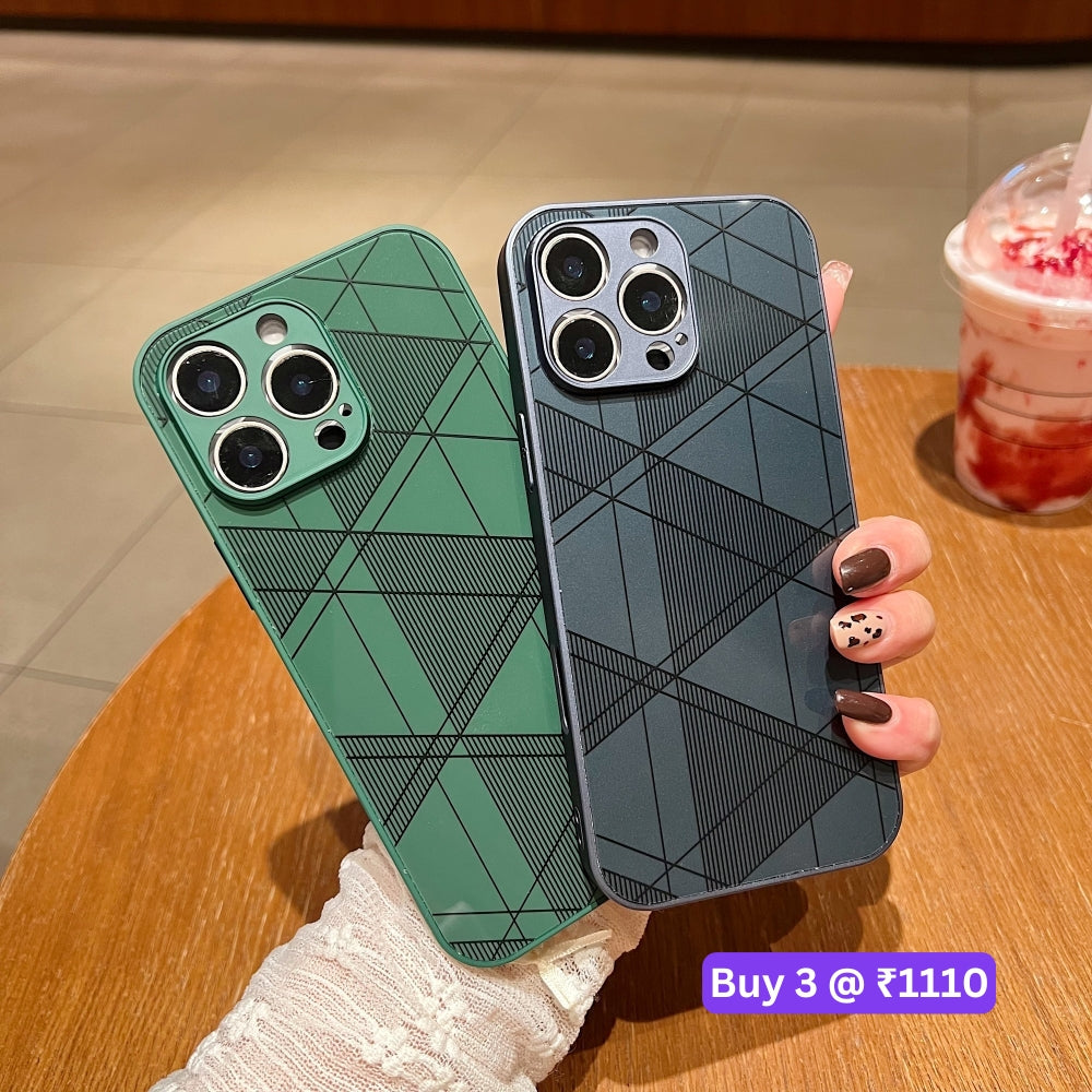 Geometric Pattern PC (Hard) Camera Protection Phone Case - Vivo Y28 4G