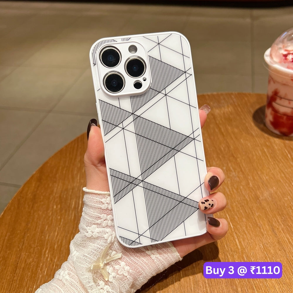 Geometric Pattern PC (Hard) Camera Protection Phone Case - Vivo Y28 4G