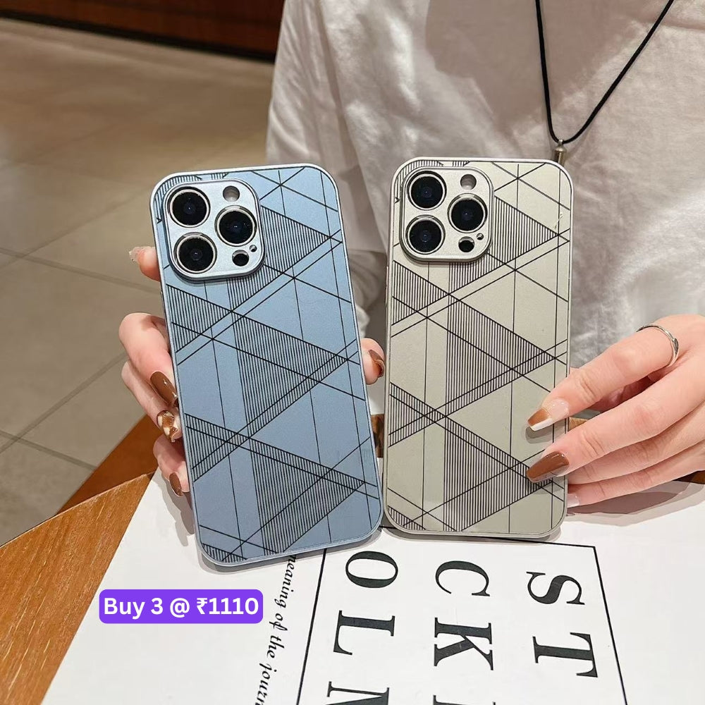 Geometric Pattern PC (Hard) Camera Protection Phone Case - Vivo Y28 4G