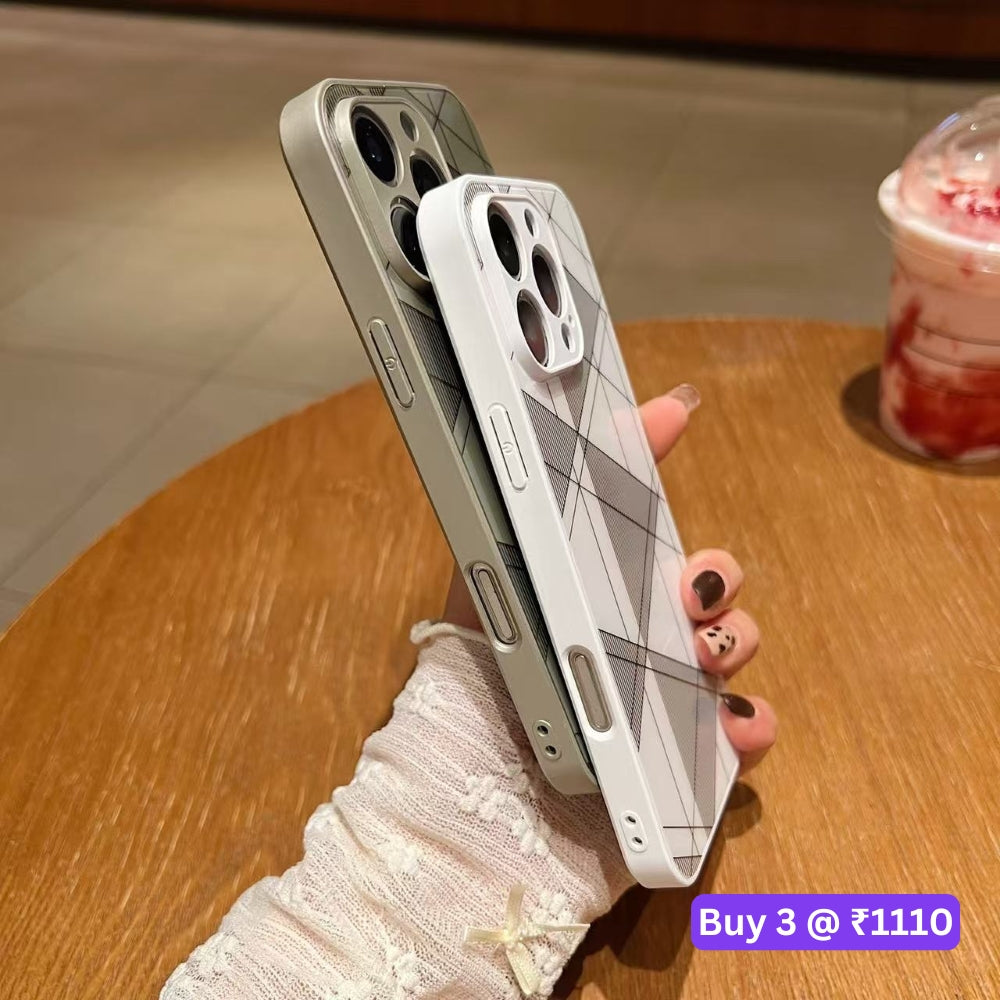 Geometric Pattern PC (Hard) Camera Protection Phone Case - Vivo Y28 4G