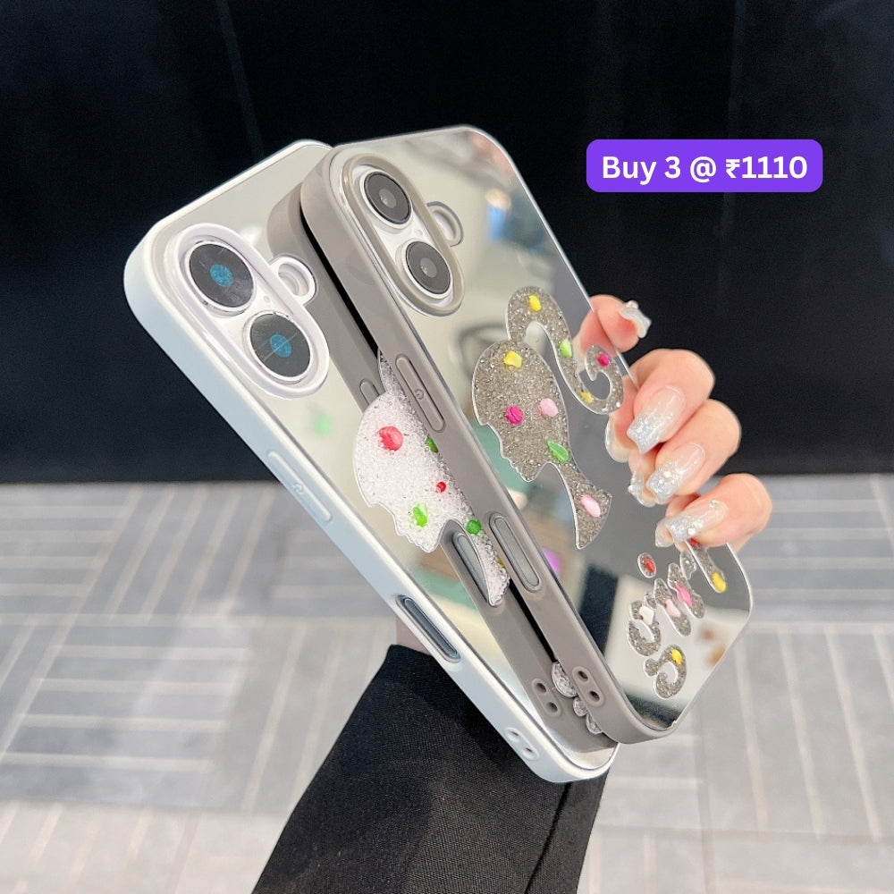 Girl Printed Graphic Mirror Phone Case - iPhone 16 Plus