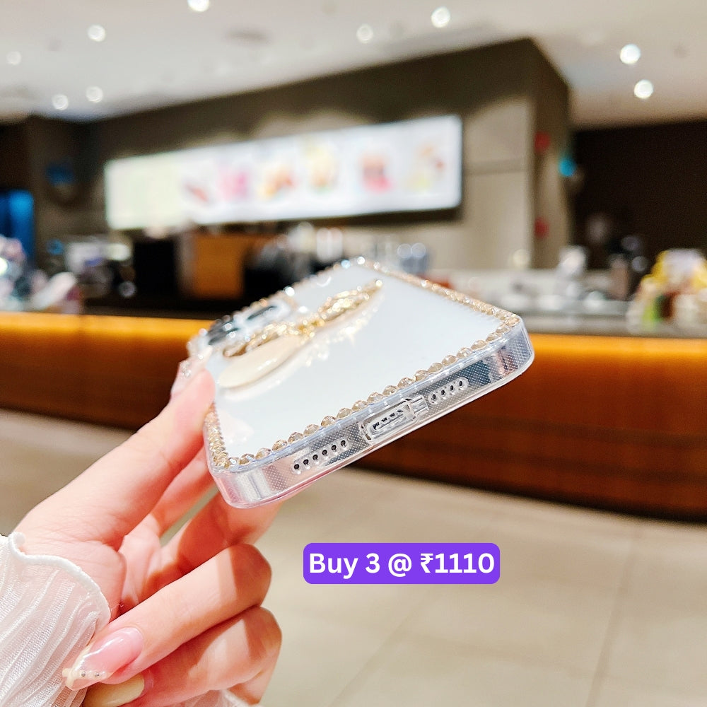 Handmade Angel Wing Diamond Border Transparent TPU(Soft) Case - Samsung S22 Ultra