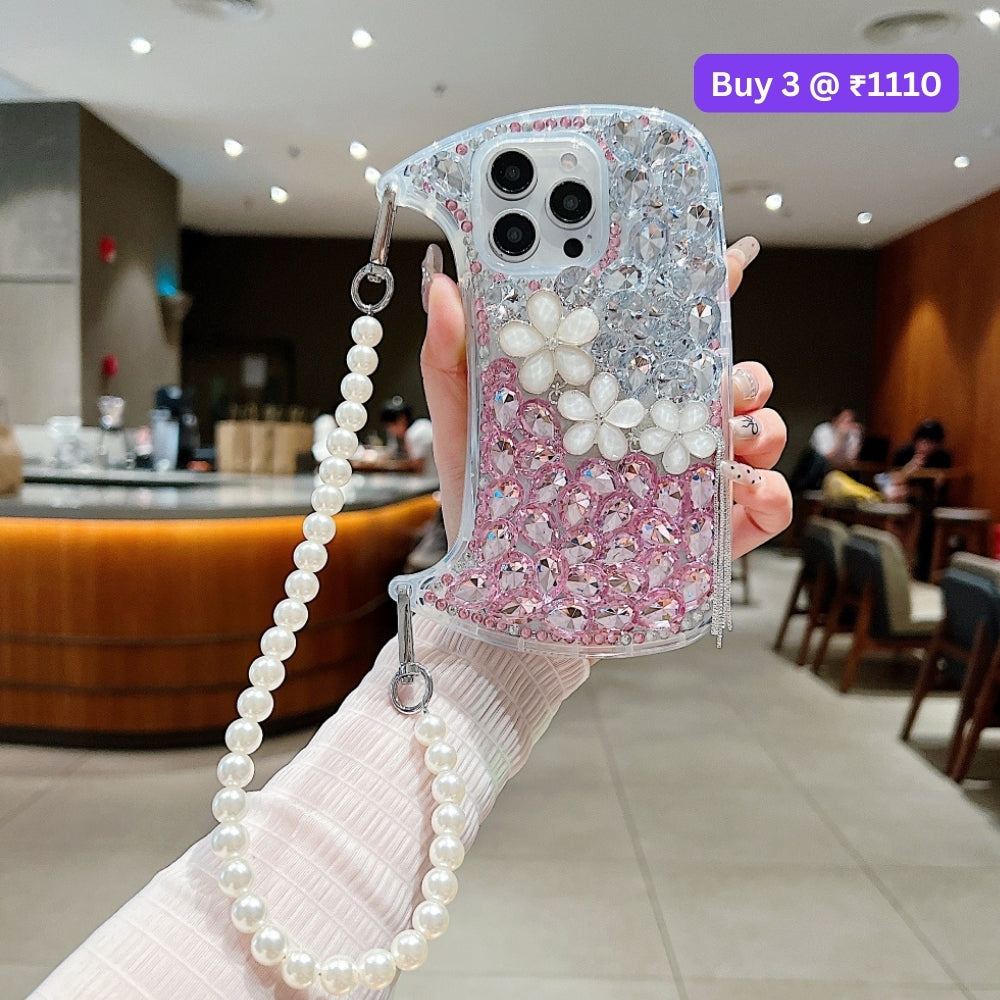 Handmade Flower Diamond Phone Case - iPhone 15 Pro Max