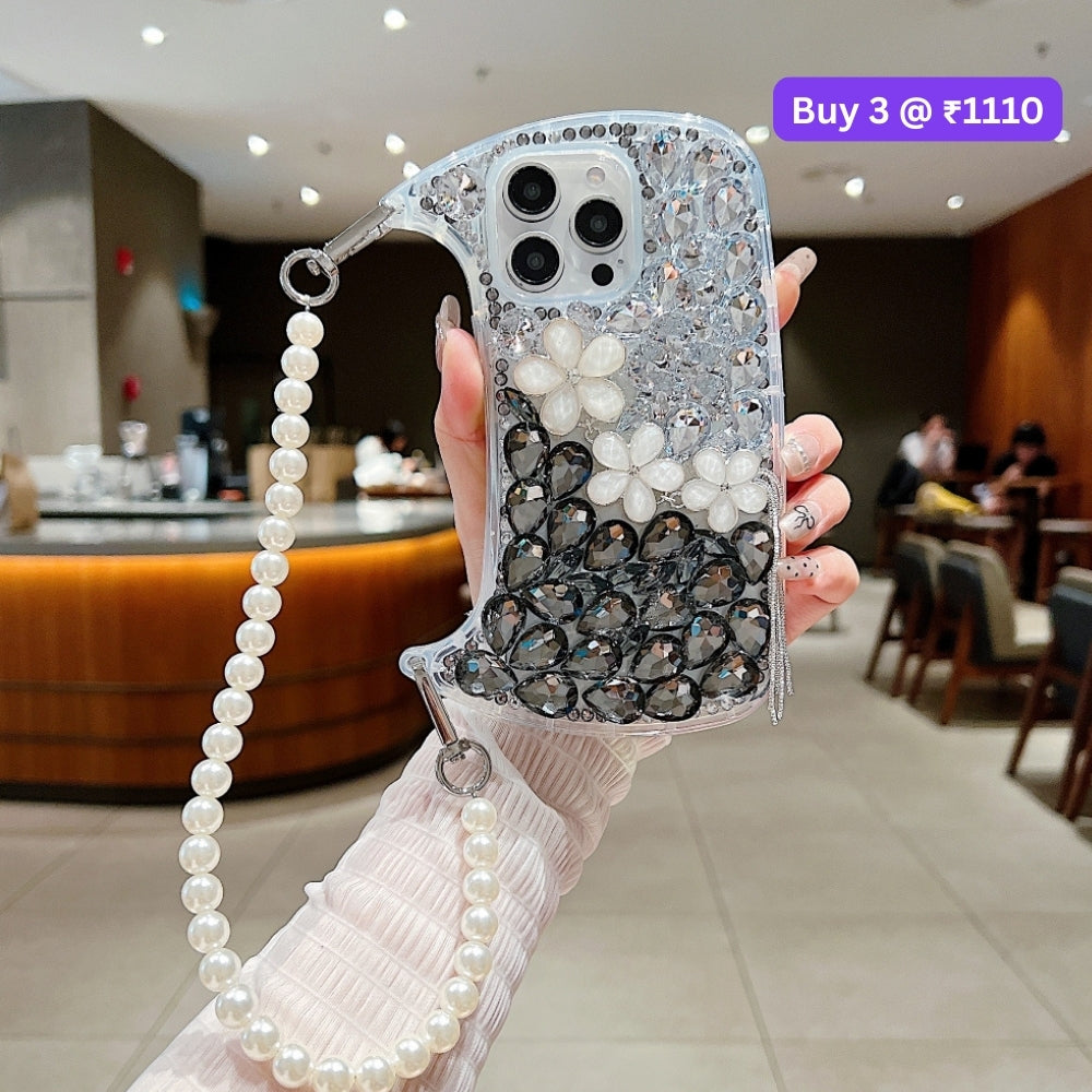Handmade Flower Diamond Phone Case - iPhone 15 Pro Max