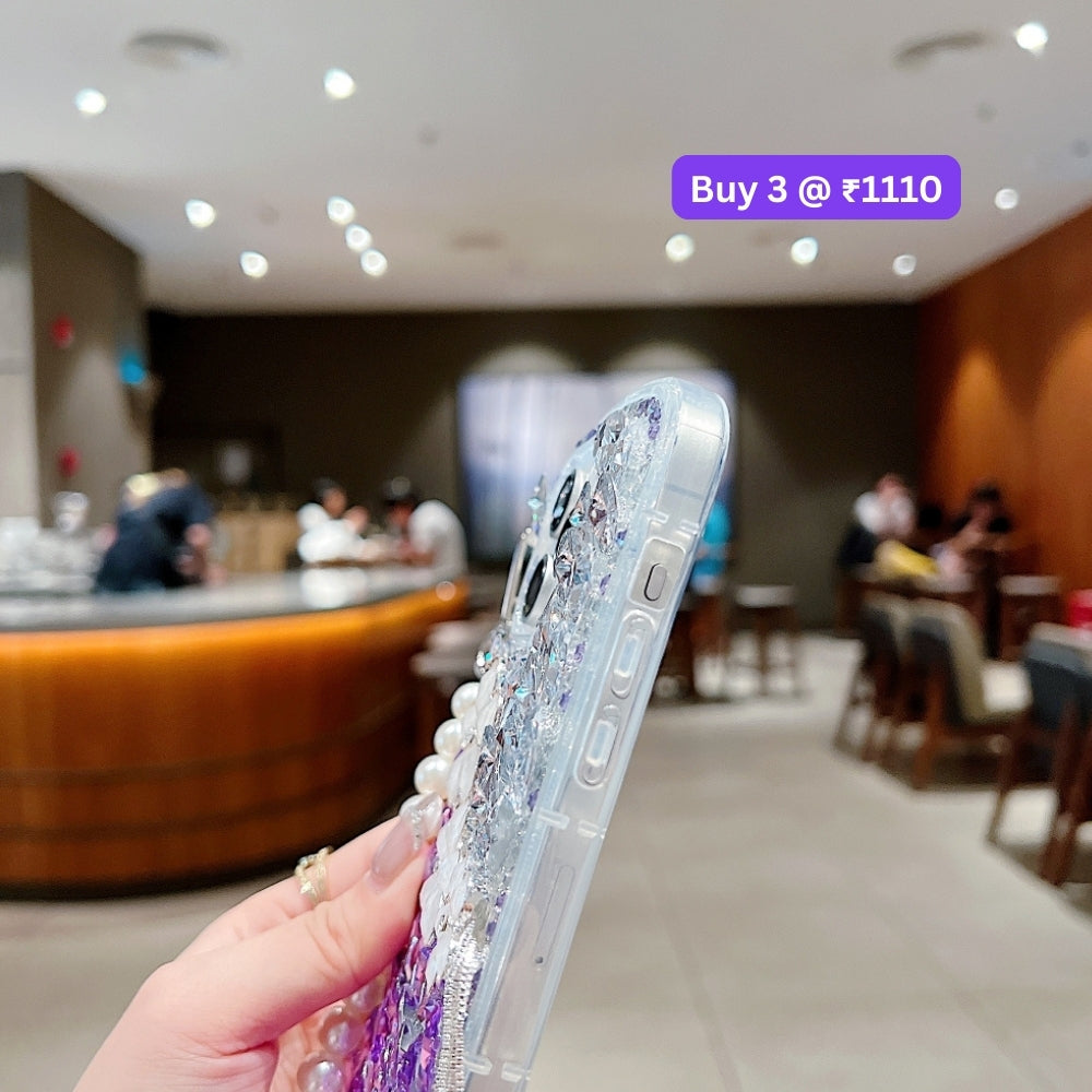 Handmade Flower Diamond Phone Case - iPhone 15 Pro Max