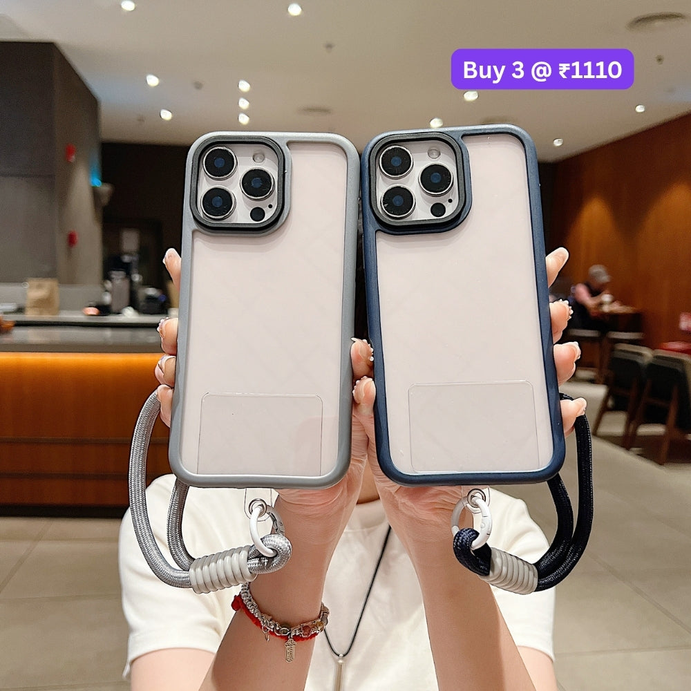 Hanging Rope Anti-Drop Transparent Phone Case | Mobile Cover - iPhone 14 Pro Max