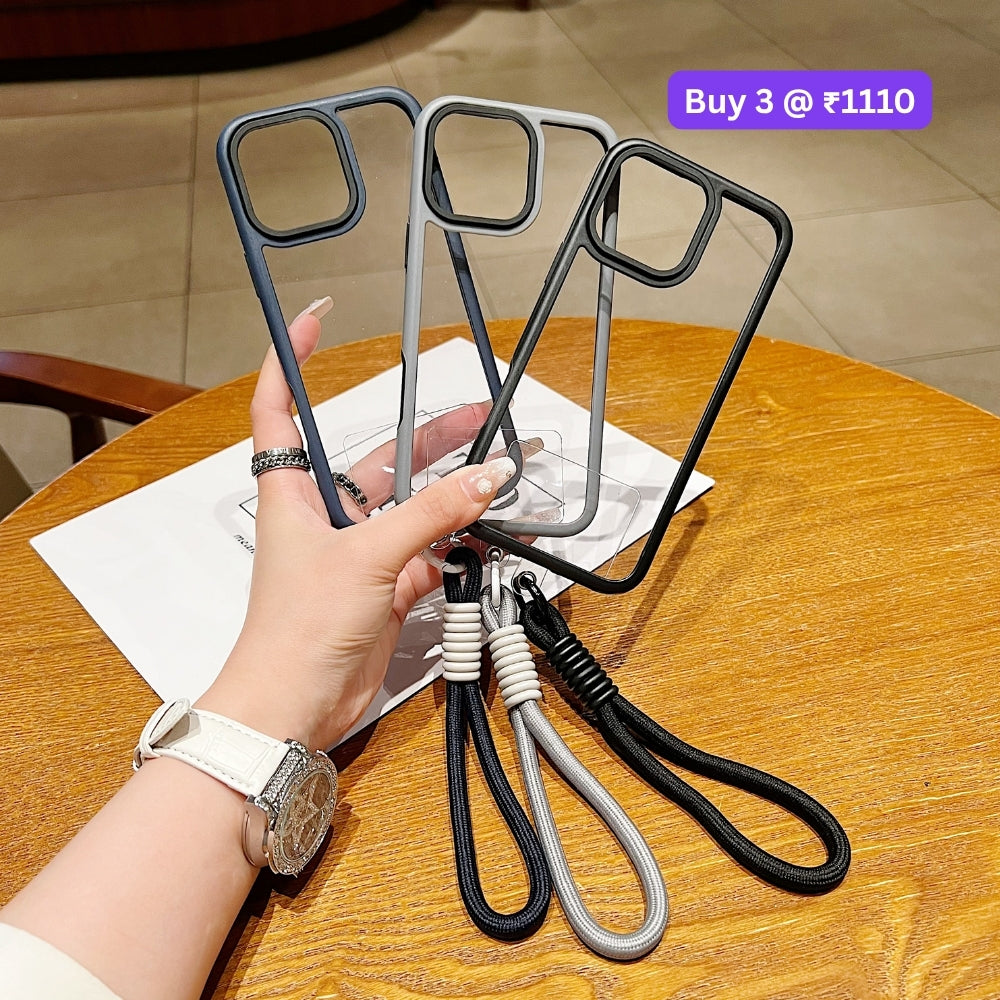 Hanging Rope Anti-Drop Transparent Phone Case | Mobile Cover - iPhone 14 Pro Max