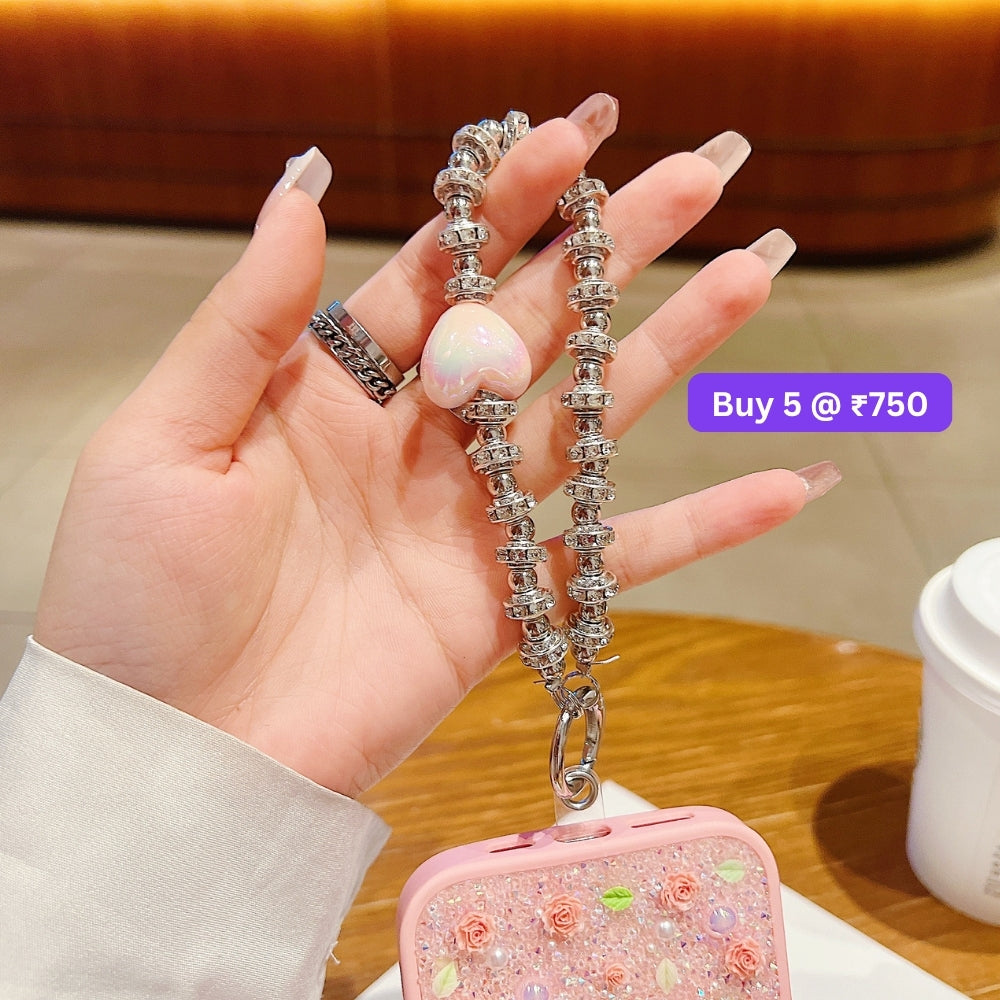 Heart Stone Rhinestone Sparkling Diamond Phone Charm | Handbag Charm | Bracelet