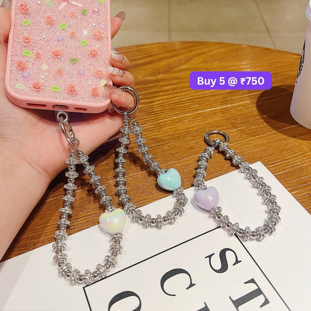 Heart Stone Rhinestone Sparkling Diamond Phone Charm | Handbag Charm | Bracelet
