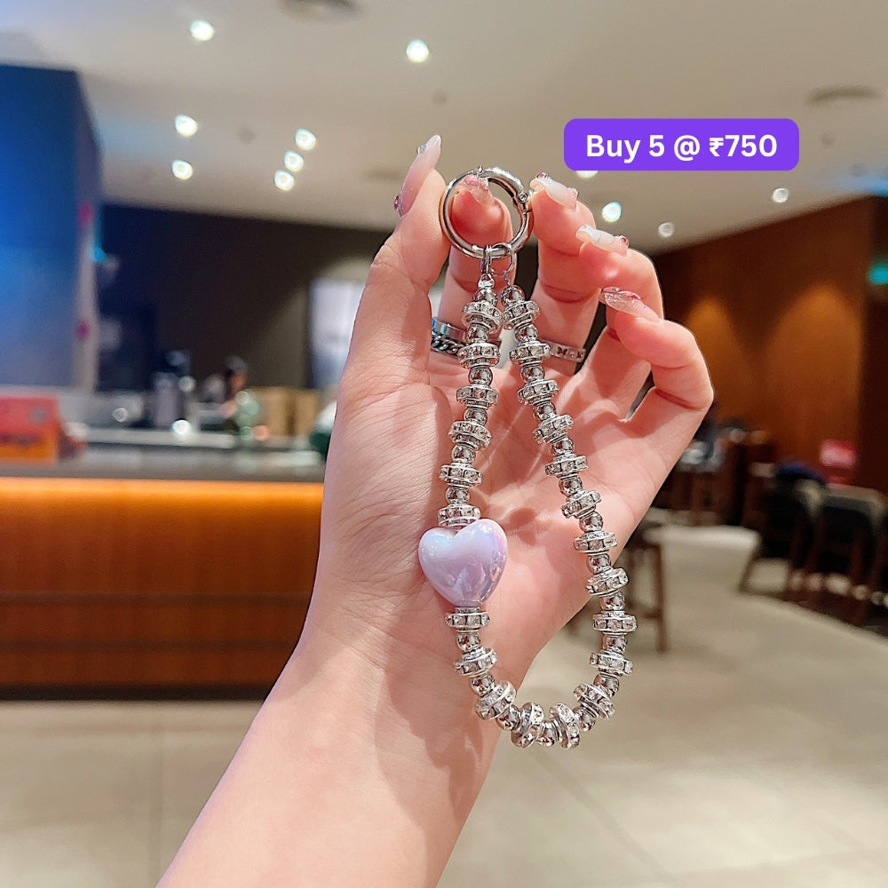 Heart Stone Rhinestone Sparkling Diamond Phone Charm | Handbag Charm | Bracelet