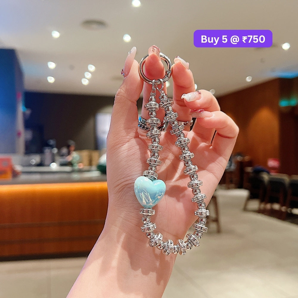 Heart Stone Rhinestone Sparkling Diamond Phone Charm | Handbag Charm | Bracelet