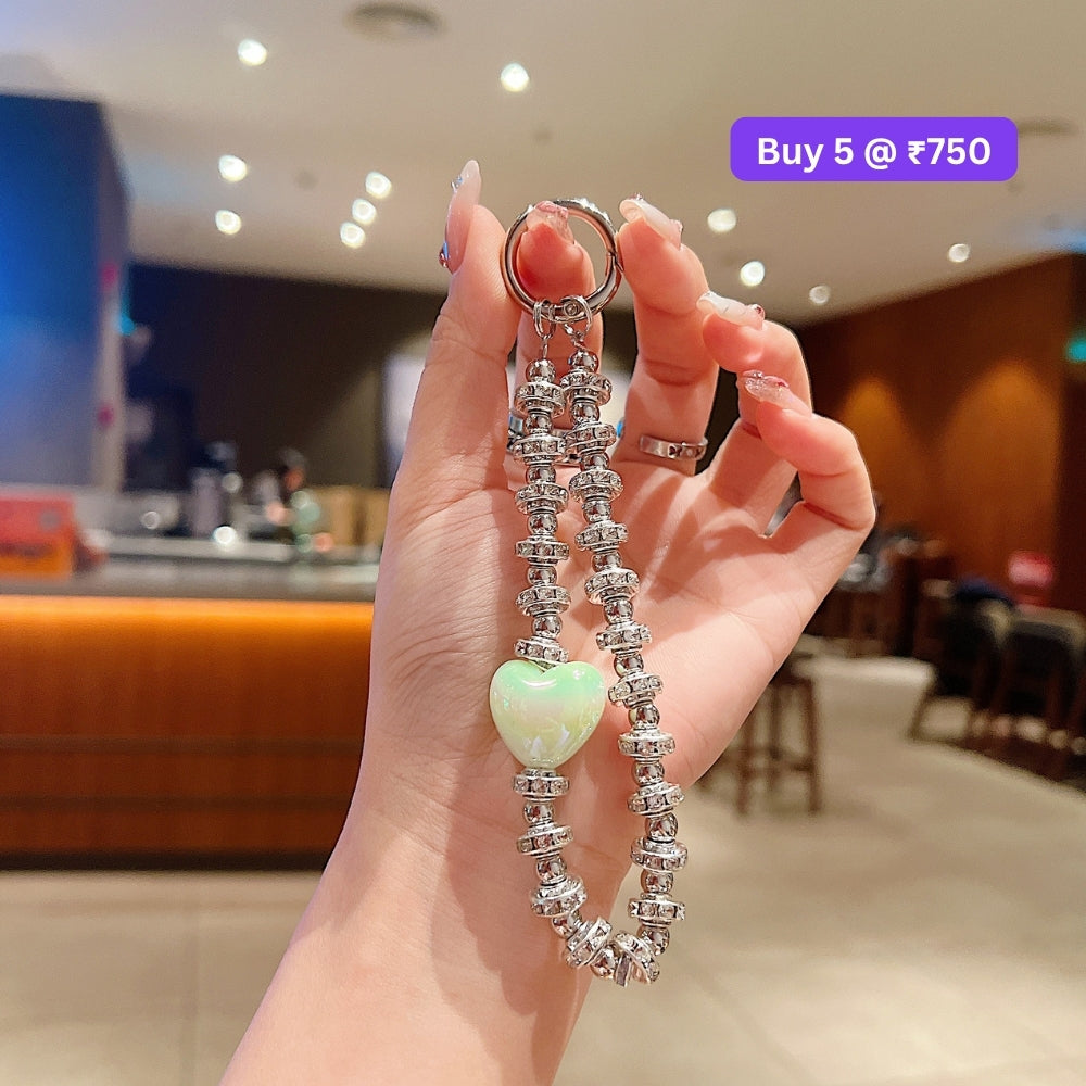 Heart Stone Rhinestone Sparkling Diamond Phone Charm | Handbag Charm | Bracelet