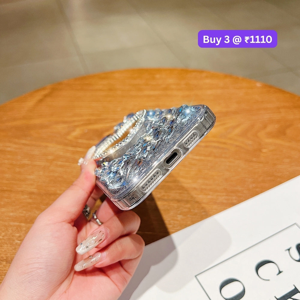 Heart shaped Makeup Mirror Dimond TPU (Soft) Phone Case | Mobile Cover - iPhone 16 Plus