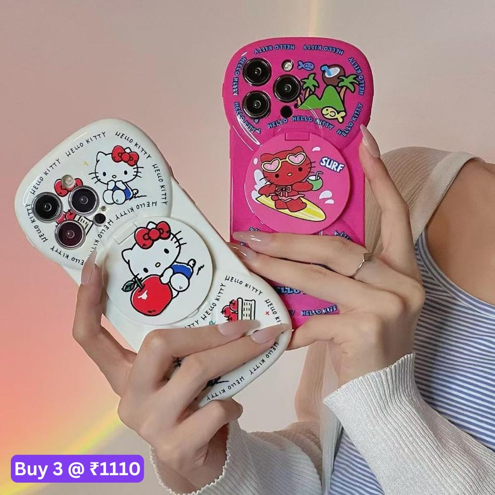 Hello Kitty TPU Case With Mirror Stand - iPhone 13 Pro Max