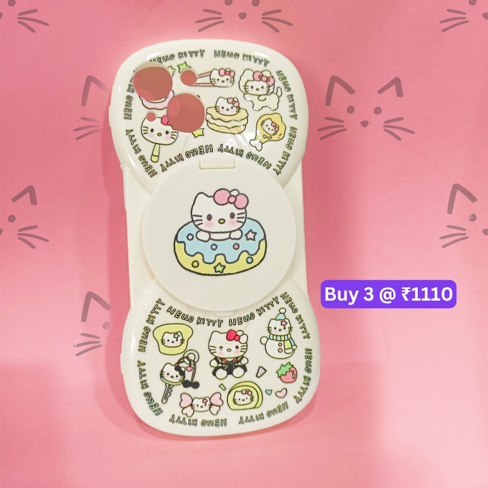Hello Kitty TPU Case With Mirror Stand - iPhone 13 Pro Max