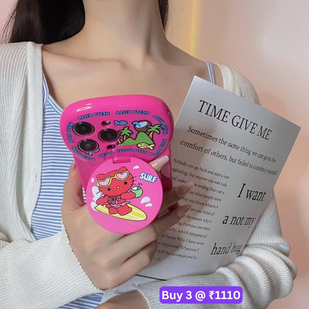 Hello Kitty TPU Case With Mirror Stand - iPhone 13 Pro Max