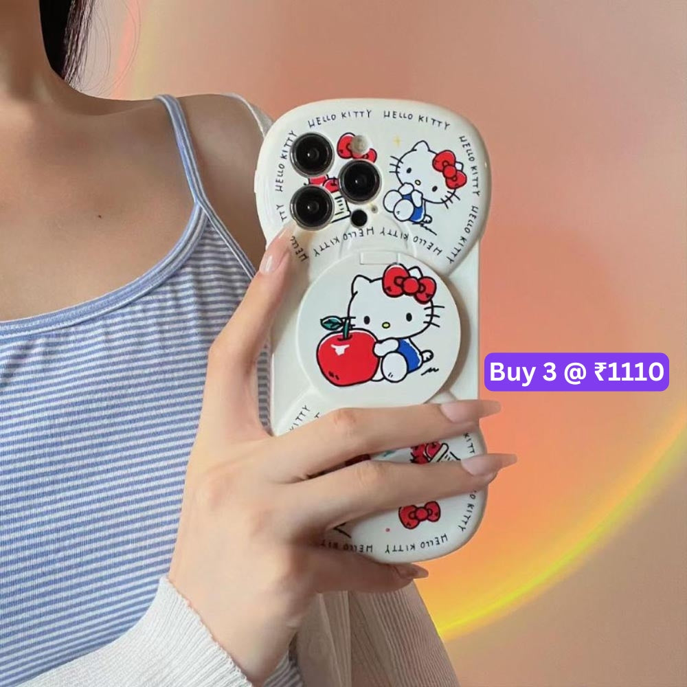 Hello Kitty TPU Case With Mirror Stand - iPhone 13 Pro Max