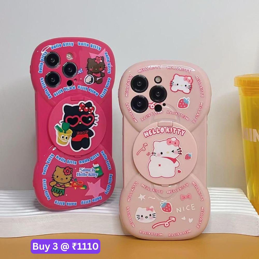 Hello Kitty TPU Case With Mirror Stand - iPhone 13 Pro Max