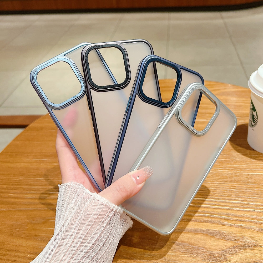 Metal Lens Protection Slim Matte PC (Hard) Phone Case - iPhone 15 Pro Max