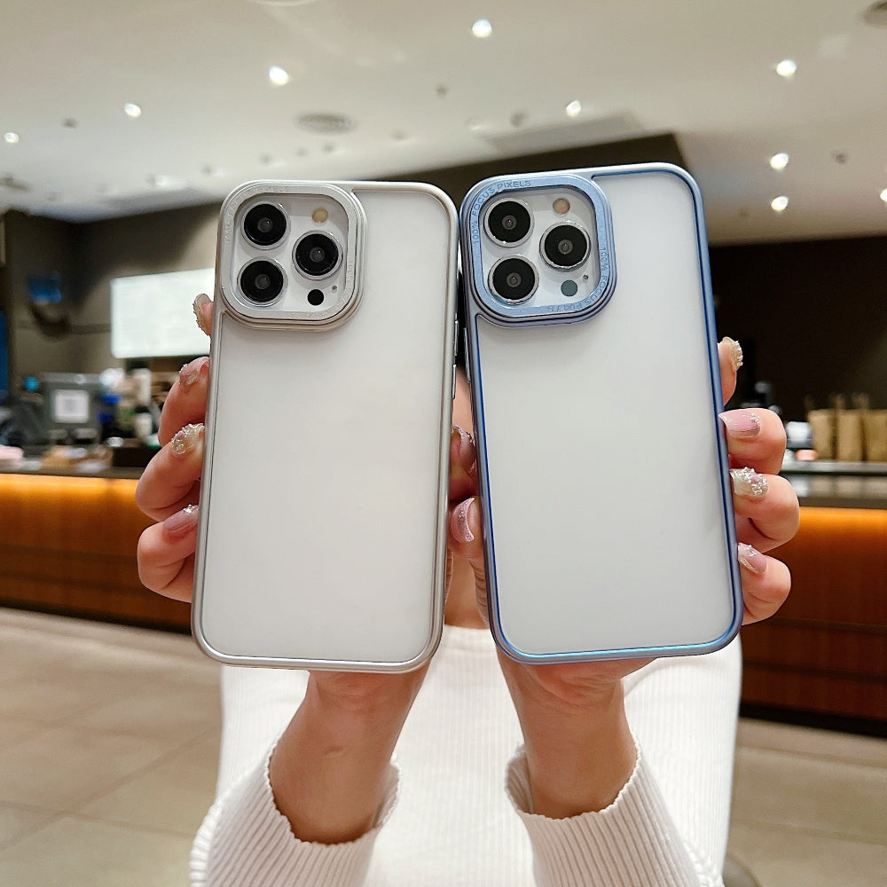 Metal Lens Protection Slim Matte PC (Hard) Phone Case - iPhone 15 Pro Max