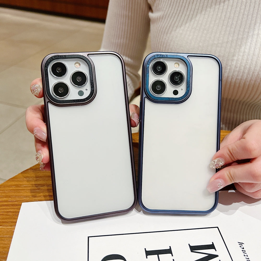 Metal Lens Protection Slim Matte PC (Hard) Phone Case - iPhone 15 Pro Max