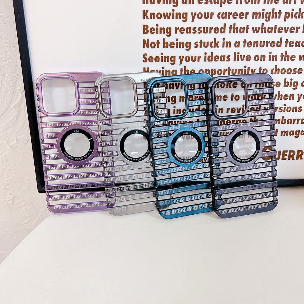 Lines Fiber Texture Logo Cut PC (Hard) Slim Thin Phone Case - iPhone 13 Pro Max