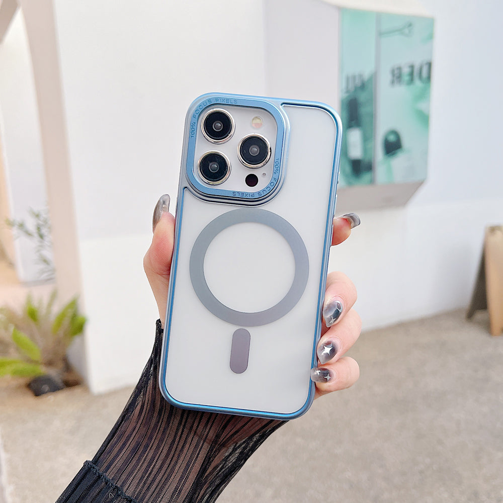 Metal Camera Frame Magsafe TPU (Soft) + PC (Hard) Phone Case - iPhone 14