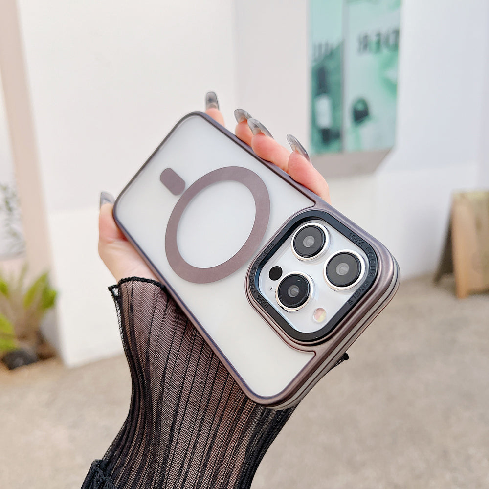 Metal Camera Frame Magsafe TPU (Soft) + PC (Hard) Phone Case - iPhone 15 Pro Max