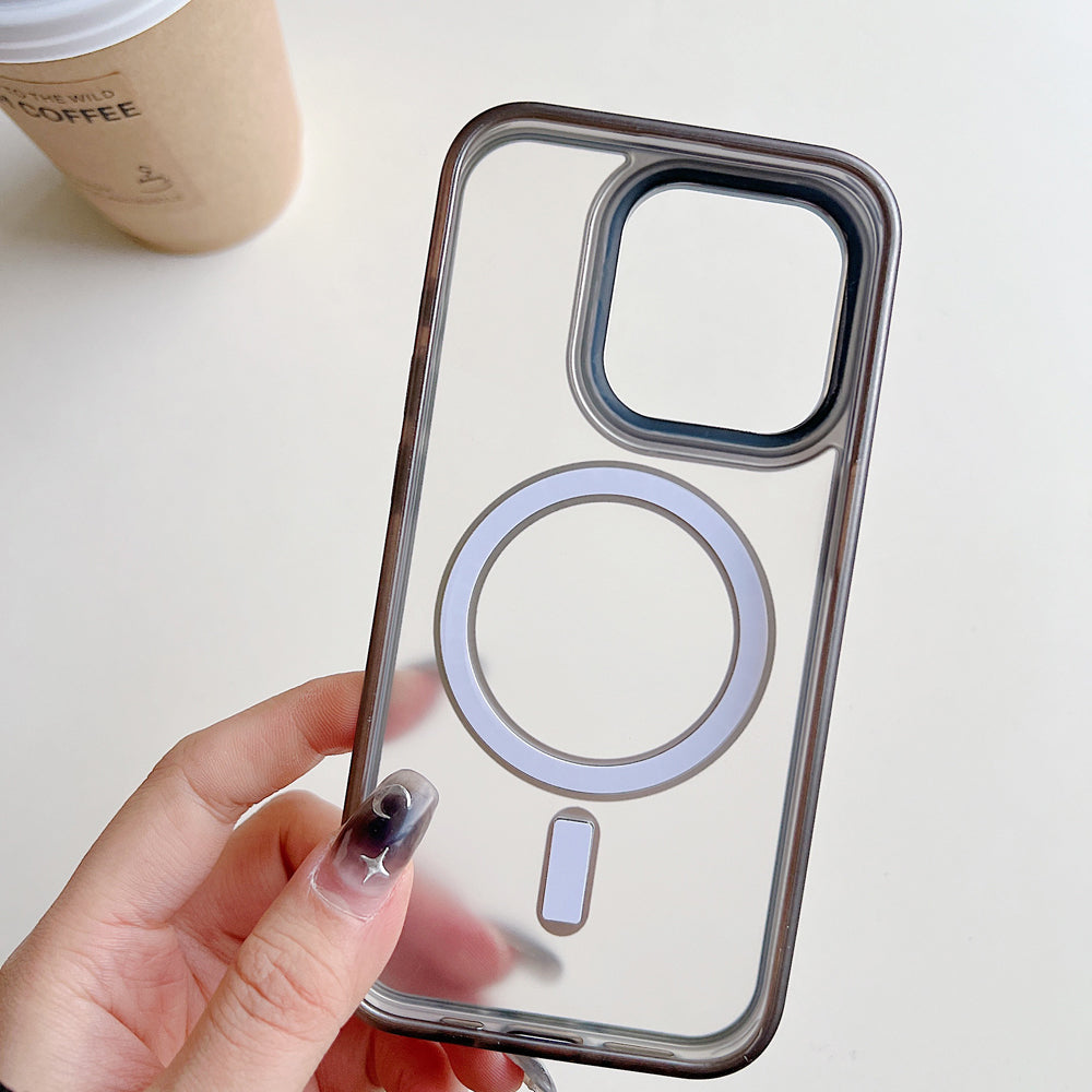 Metal Camera Frame Magsafe TPU (Soft) + PC (Hard) Phone Case - iPhone 15 Pro Max