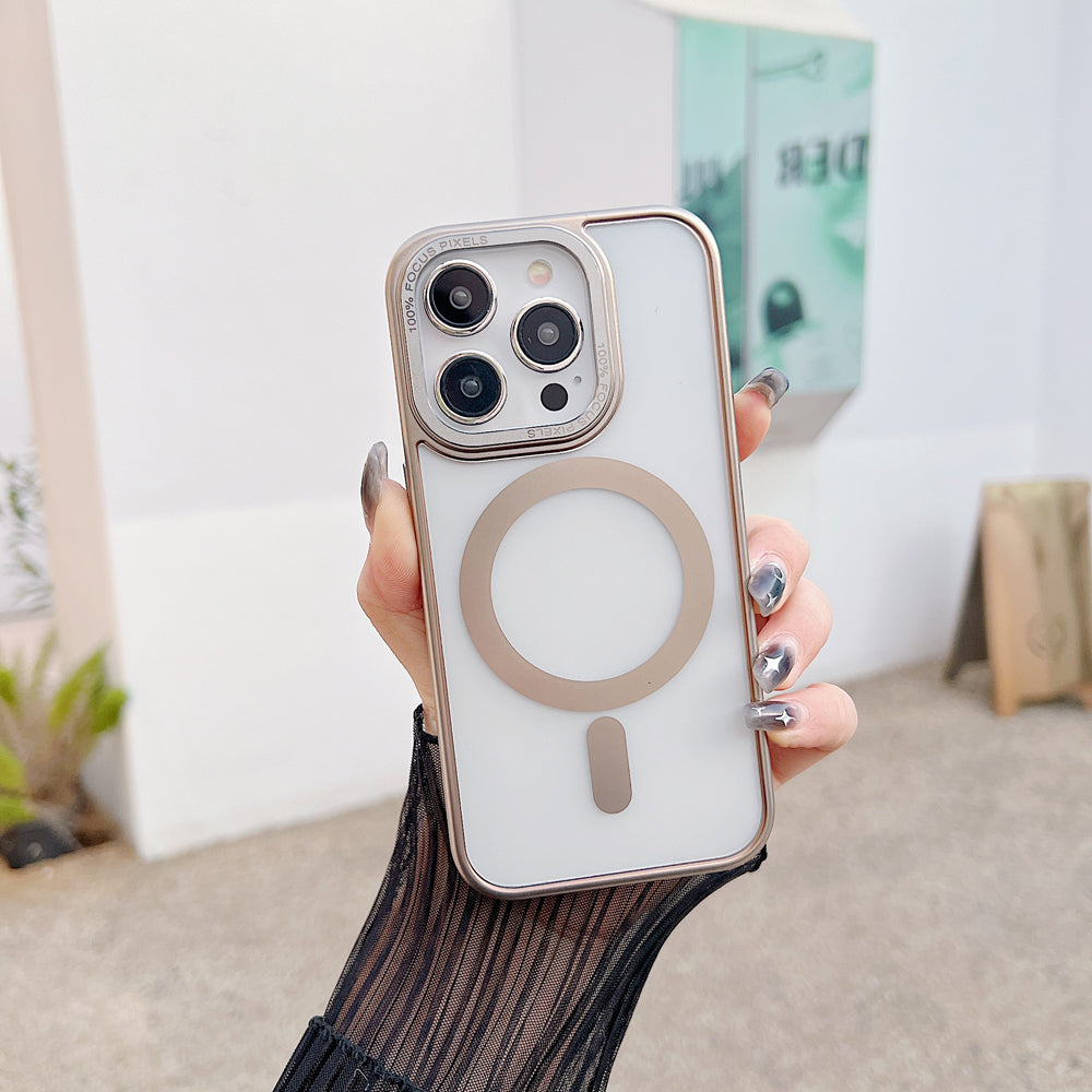 Metal Camera Frame Magsafe TPU (Soft) + PC (Hard) Phone Case - iPhone 15 Pro Max