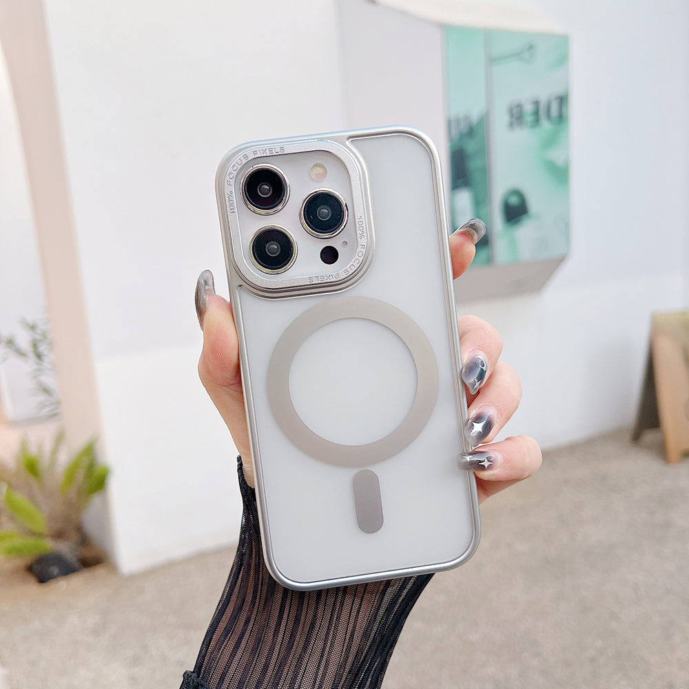 Metal Camera Frame Magsafe TPU (Soft) + PC (Hard) Phone Case - iPhone 15 Pro Max