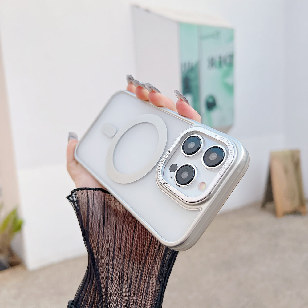 Metal Camera Frame Magsafe TPU (Soft) + PC (Hard) Phone Case - iPhone 15 Pro Max