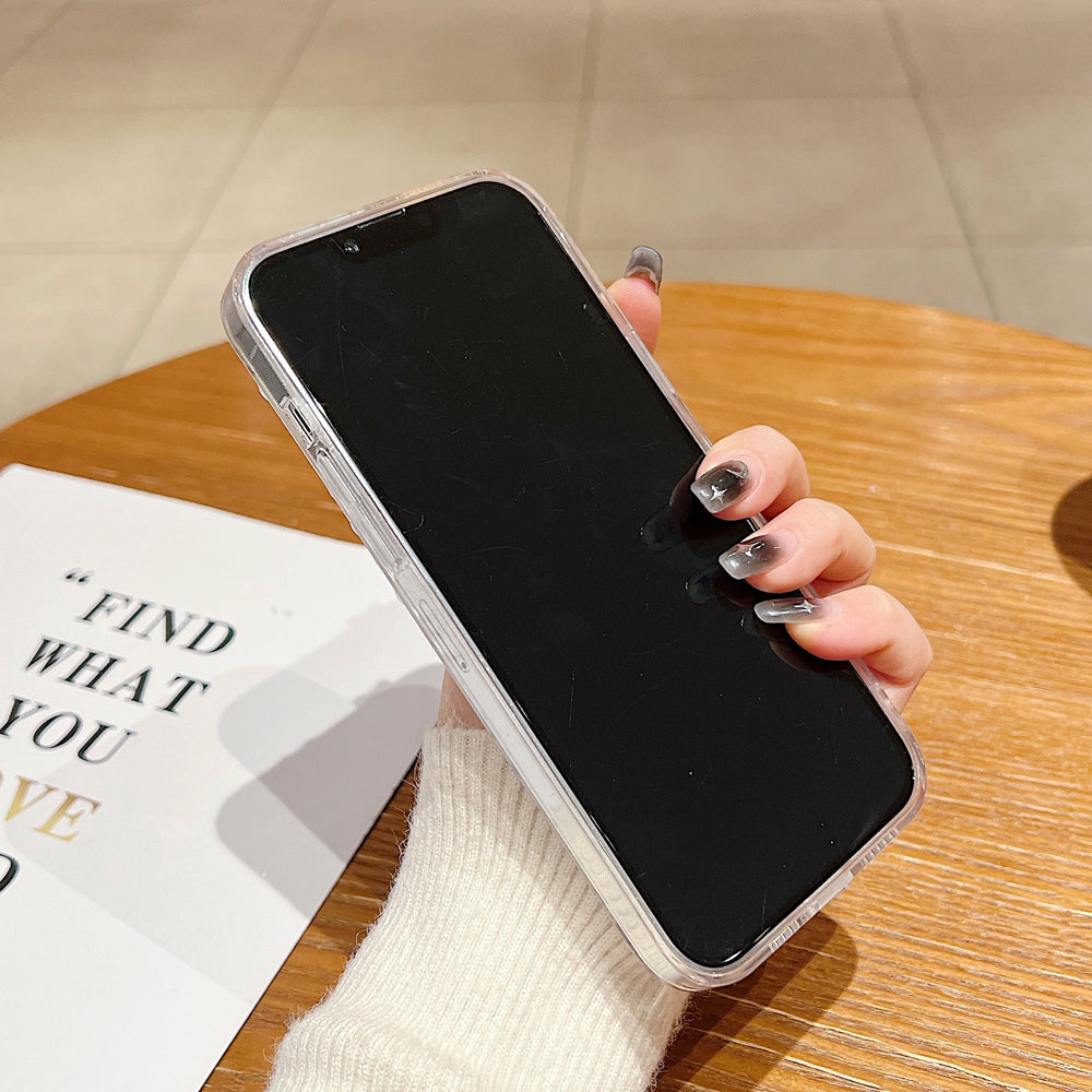 Pearl Border Floral Transparent PC (Hard) | TPU (Soft) Phone Case - iPhone 14 Plus