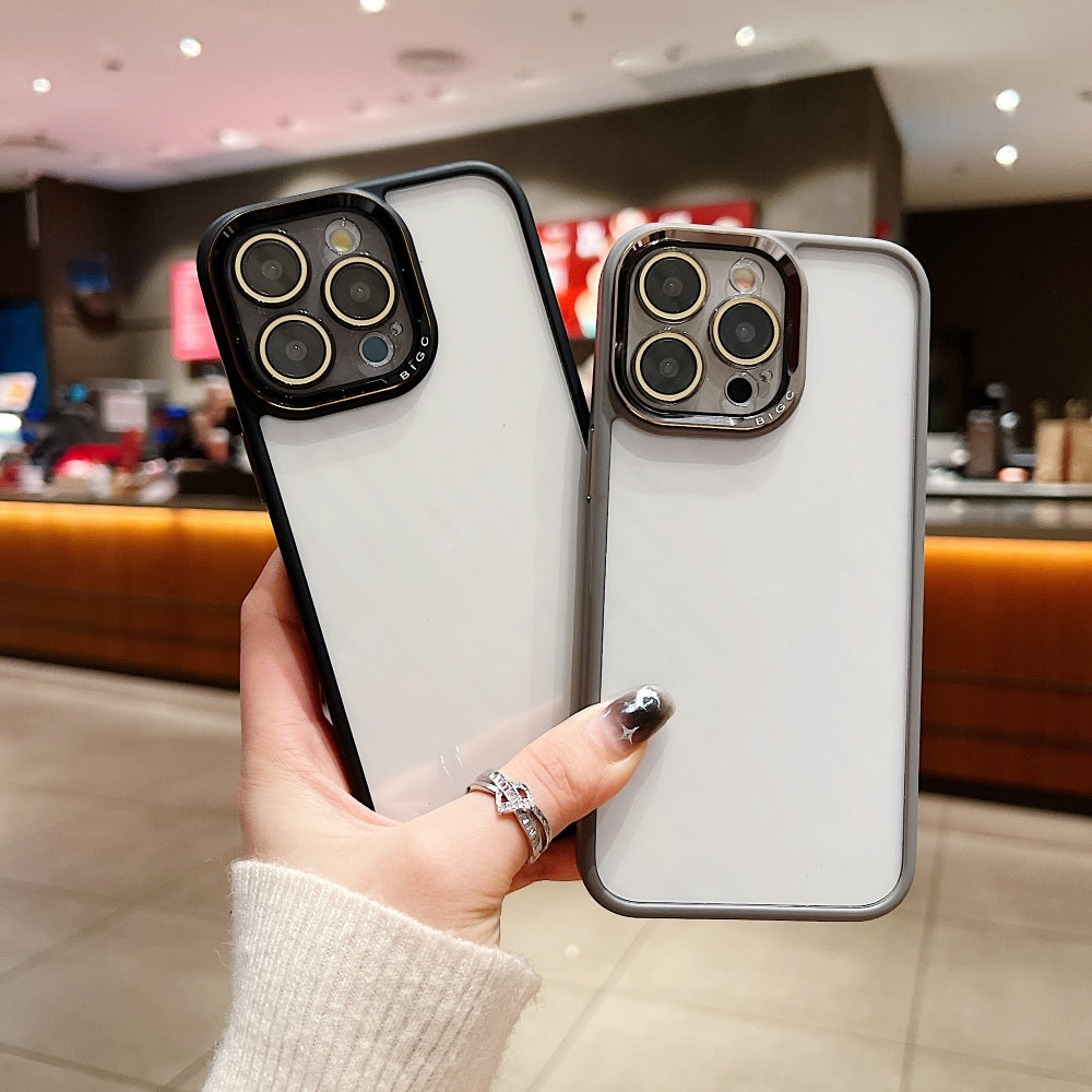 Electroplating Transparent Camera Lens Protective Phone Case - iPhone 15 Plus