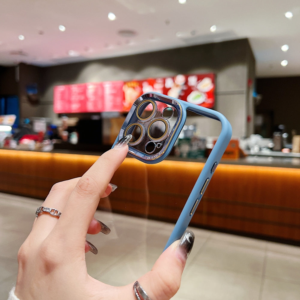 Electroplating Transparent Camera Lens Protective Phone Case - iPhone 14 Plus