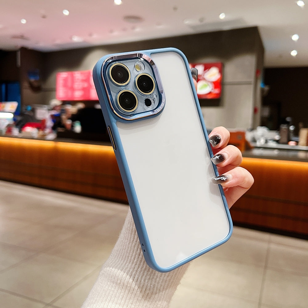 Electroplating Transparent Camera Lens Protective Phone Case - iPhone 15 Plus