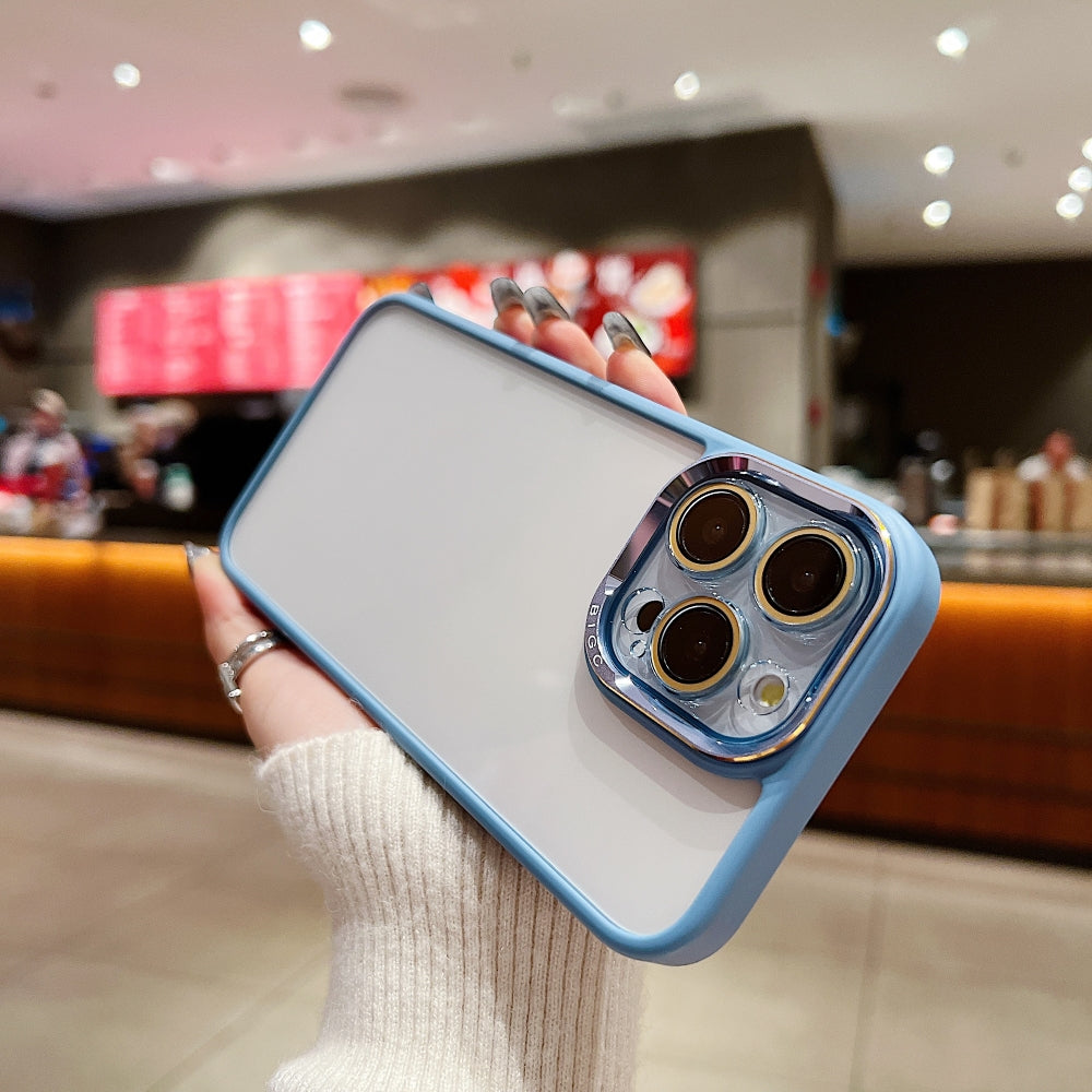 Electroplating Transparent Camera Lens Protective Phone Case - iPhone 15 Plus