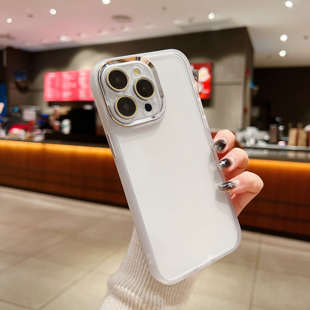 Electroplating Transparent Camera Lens Protective Phone Case - iPhone 15 Plus