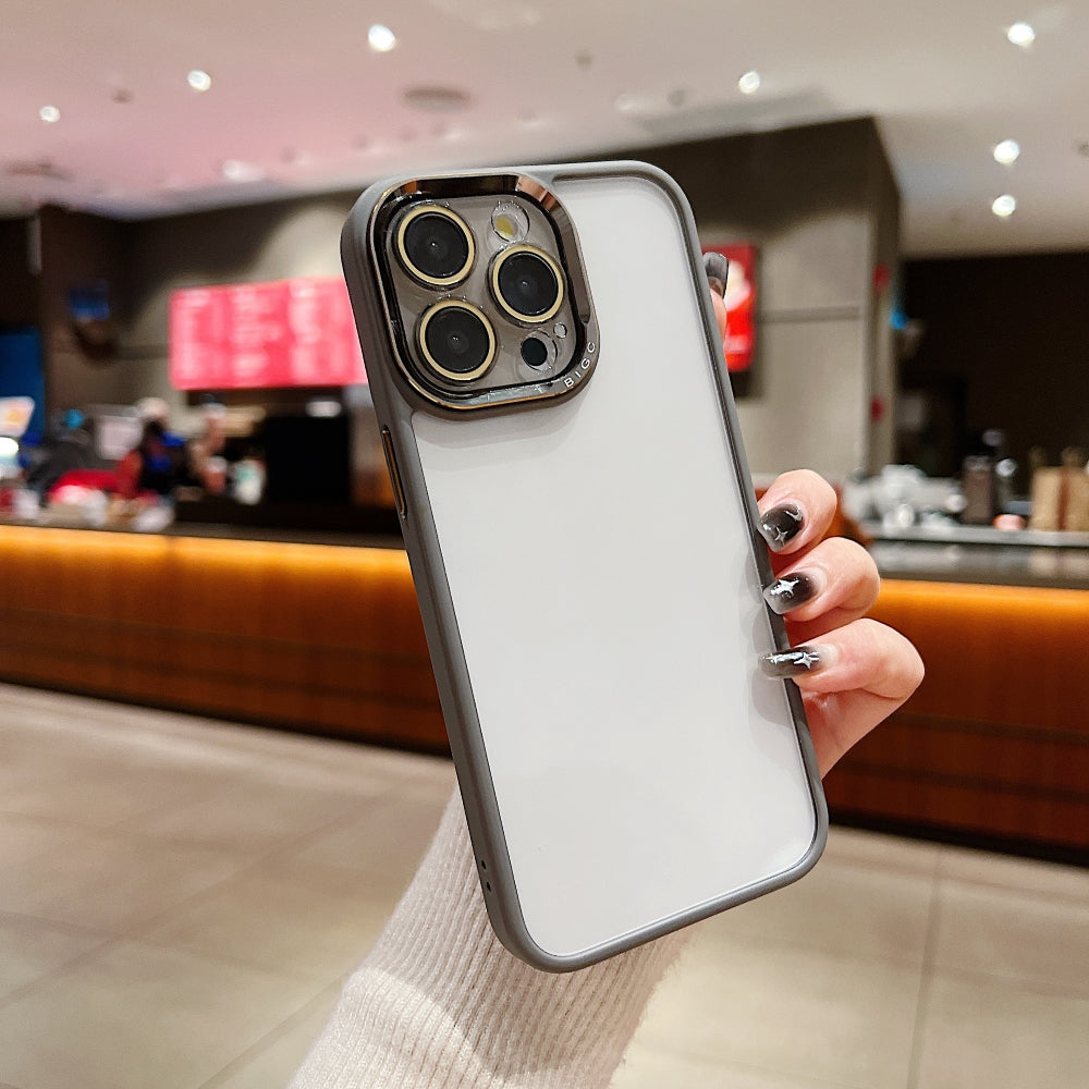 Electroplating Transparent Camera Lens Protective Phone Case - iPhone 15 Plus