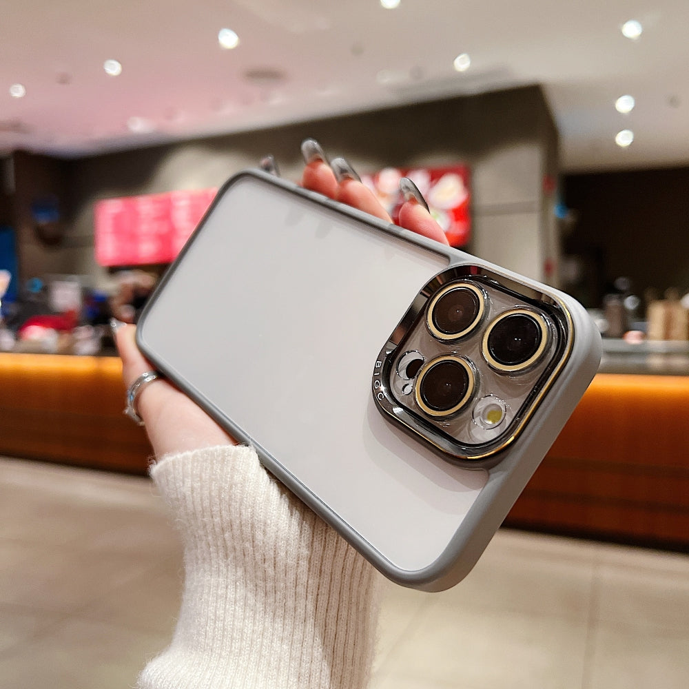 Electroplating Transparent Camera Lens Protective Phone Case - iPhone 15 Plus