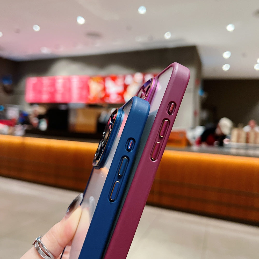 Electroplating Transparent Camera Lens Protective Phone Case - iPhone 15 Plus