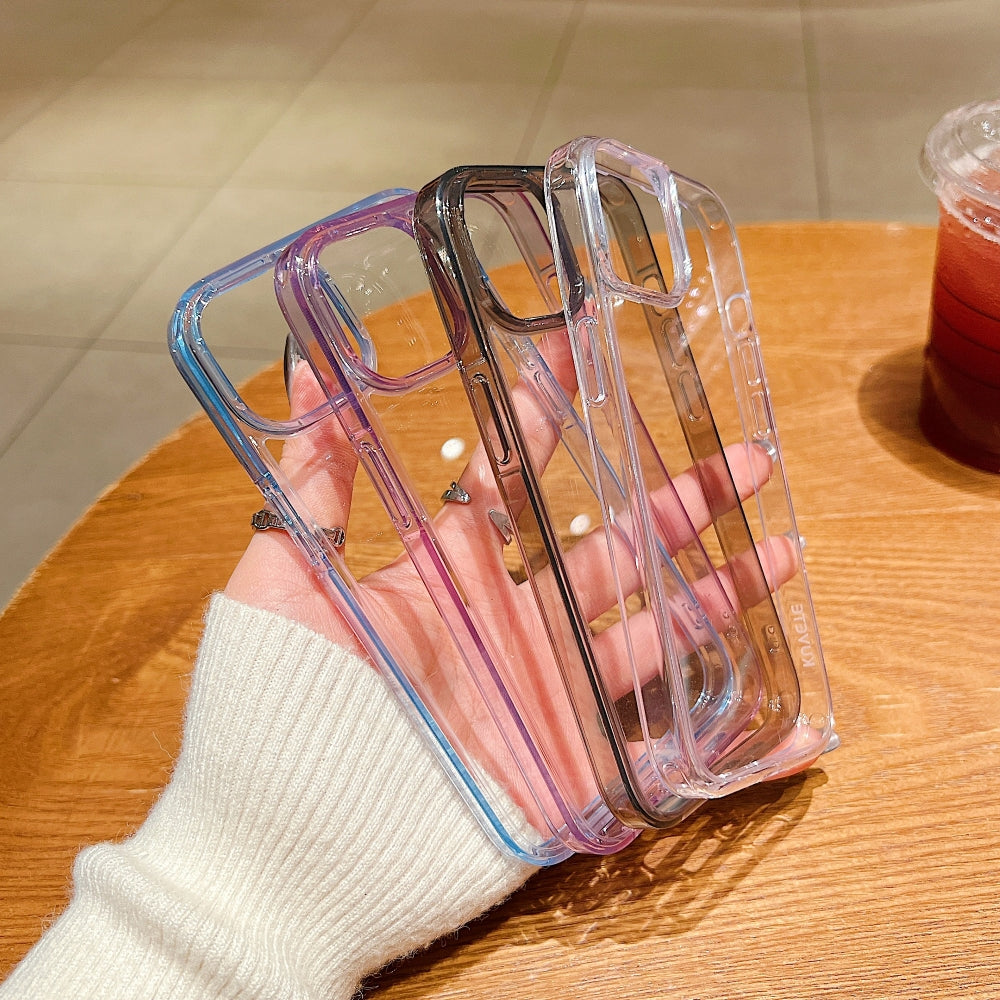 Electroplating PC (Hard) Transparent Case with Colorful Border - iPhone 12