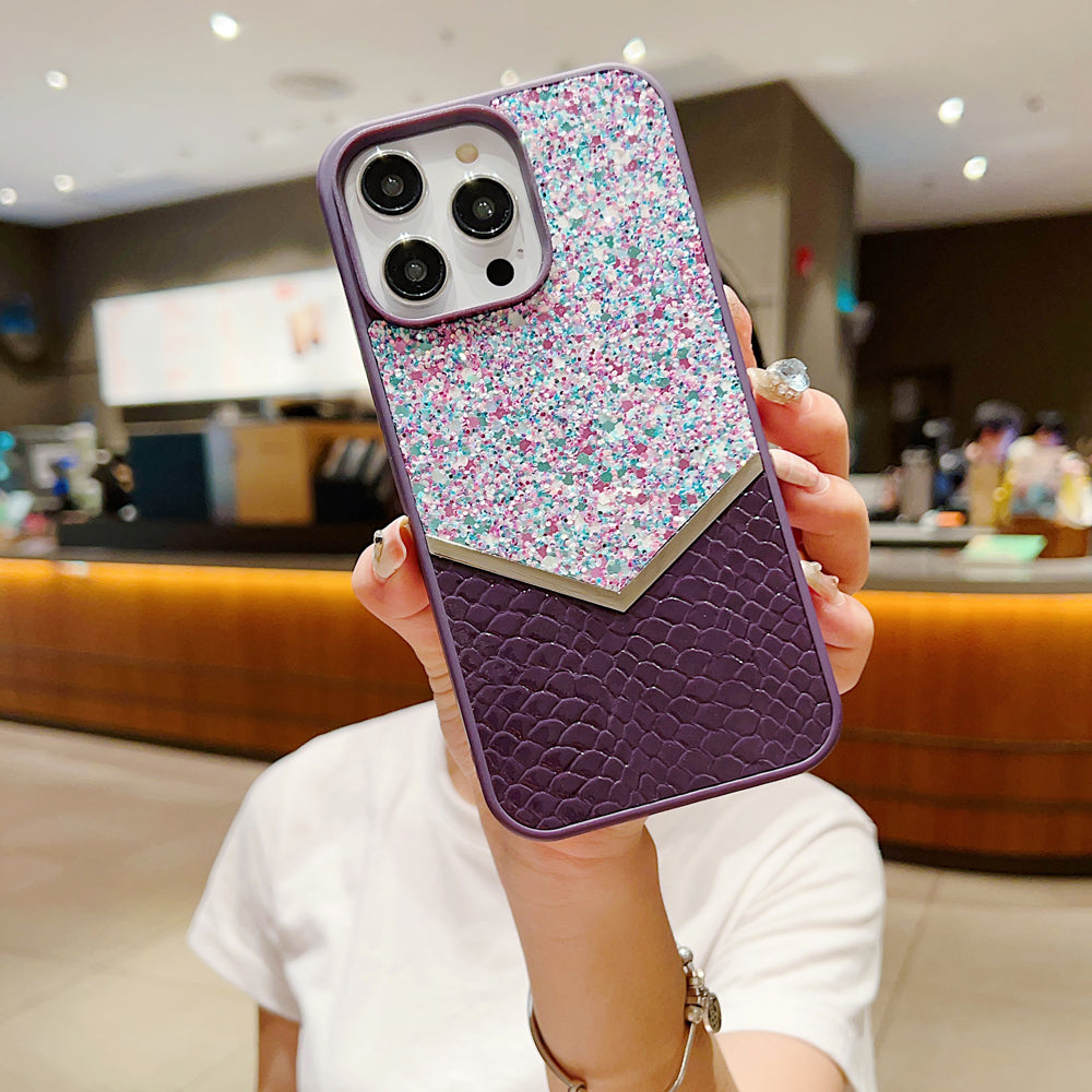 Bling Decorative Leather | Silicone Phone Case - iPhone 12