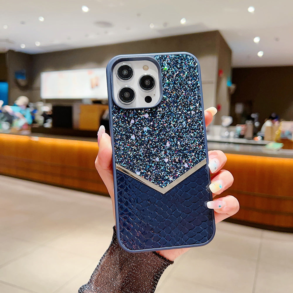 Bling Decorative Leather | Silicone Phone Case - iPhone 13 Pro Max