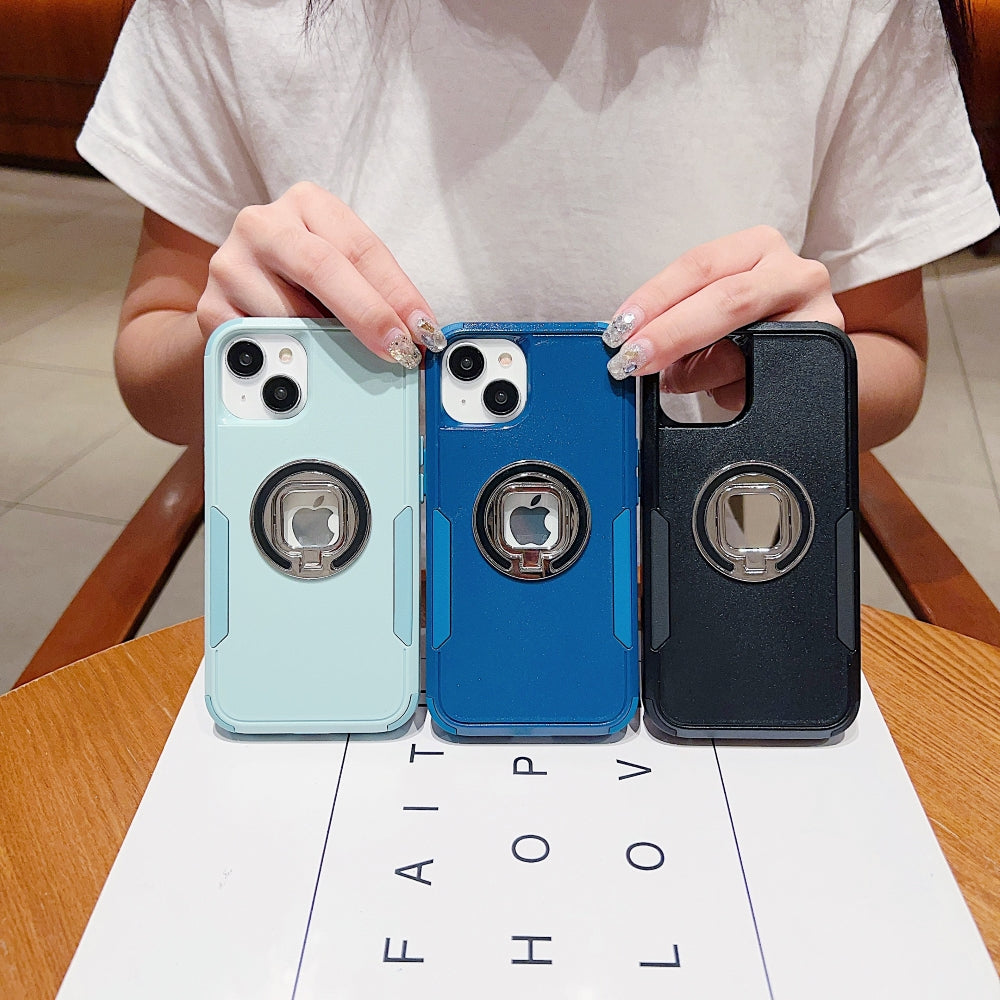 Multilayer Military Defense Ring Holder Cover - iPhone XS