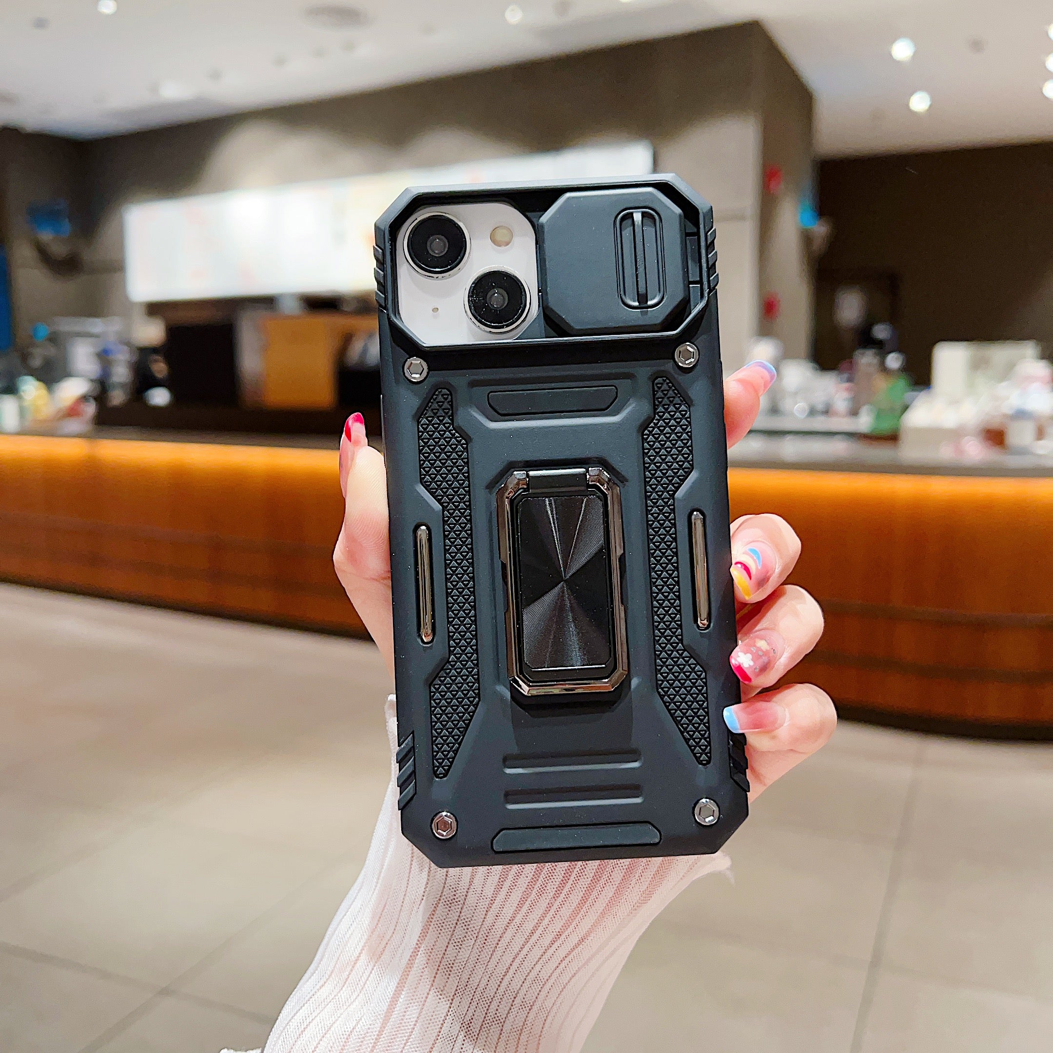 Shockproof Camera Shutter Ring Holder PC (Hard) Stand Cover - Samsung M12