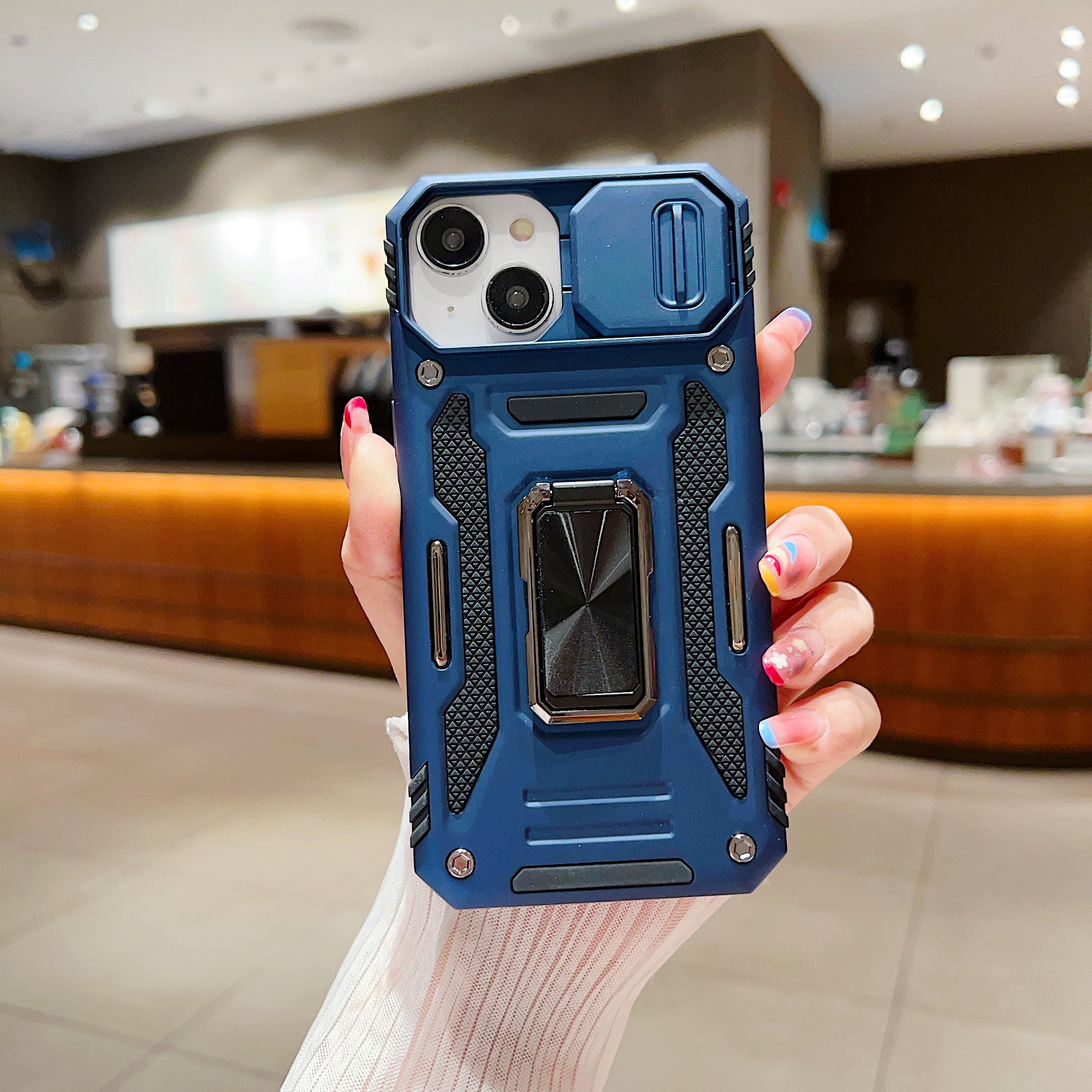 Shockproof Camera Shutter Ring Holder PC (Hard) Stand Cover - Mi Note 11 Pro (4G)