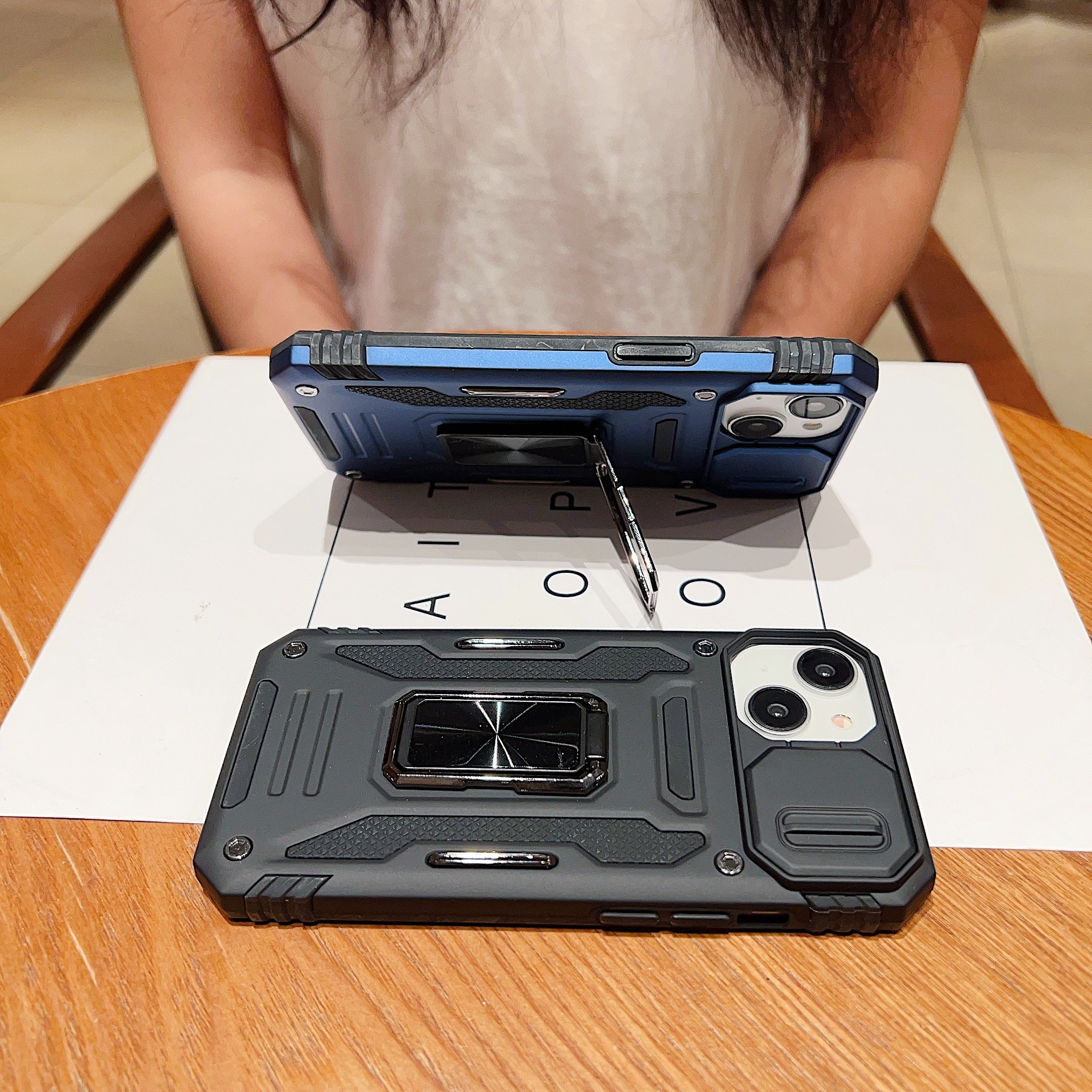 Shockproof Camera Shutter Ring Holder PC (Hard) Stand Cover - Samsung M53 (5G)