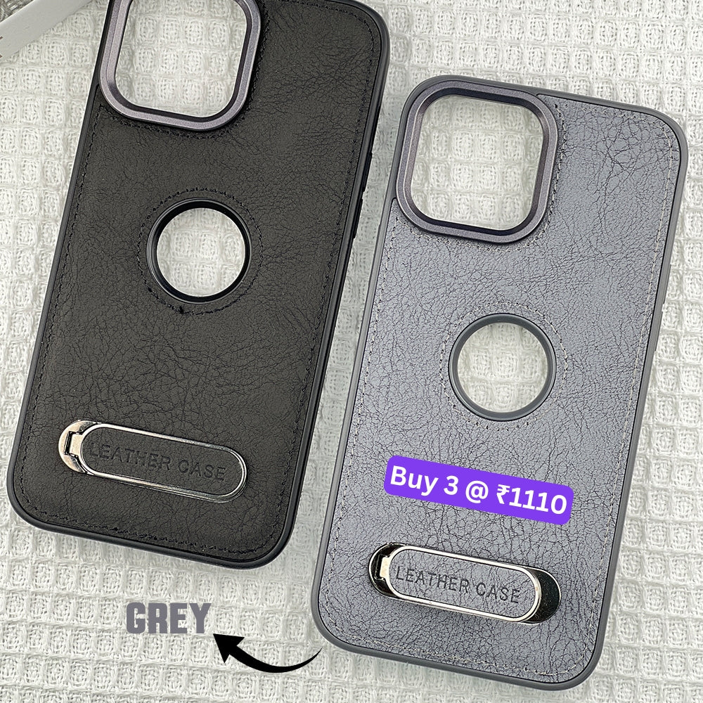 Kickstand Pu Leather PC (Hard) Logo Cut Phone Case - OnePlus 11R